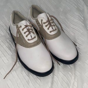 LoveJoys Footjoy GreenJoy Ladies Womens Golf Cleat Shoe Senior Tan/Cream